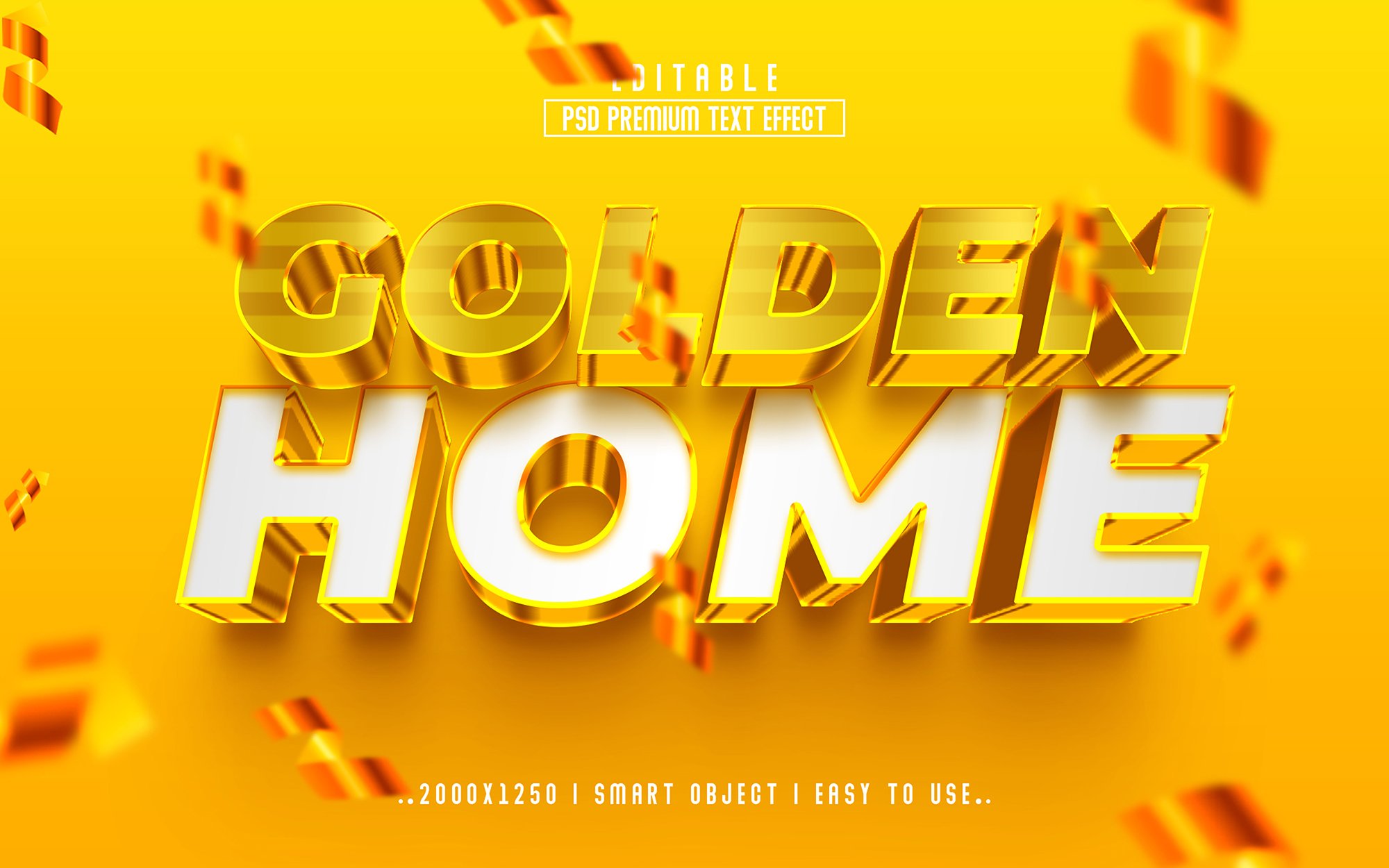 Golden Home 3D Editable Text Effectcover image.