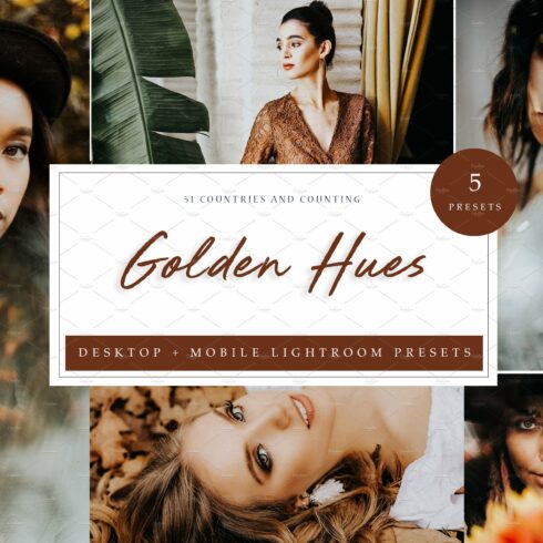 5 x Lightroom Presets, Golden Huescover image.