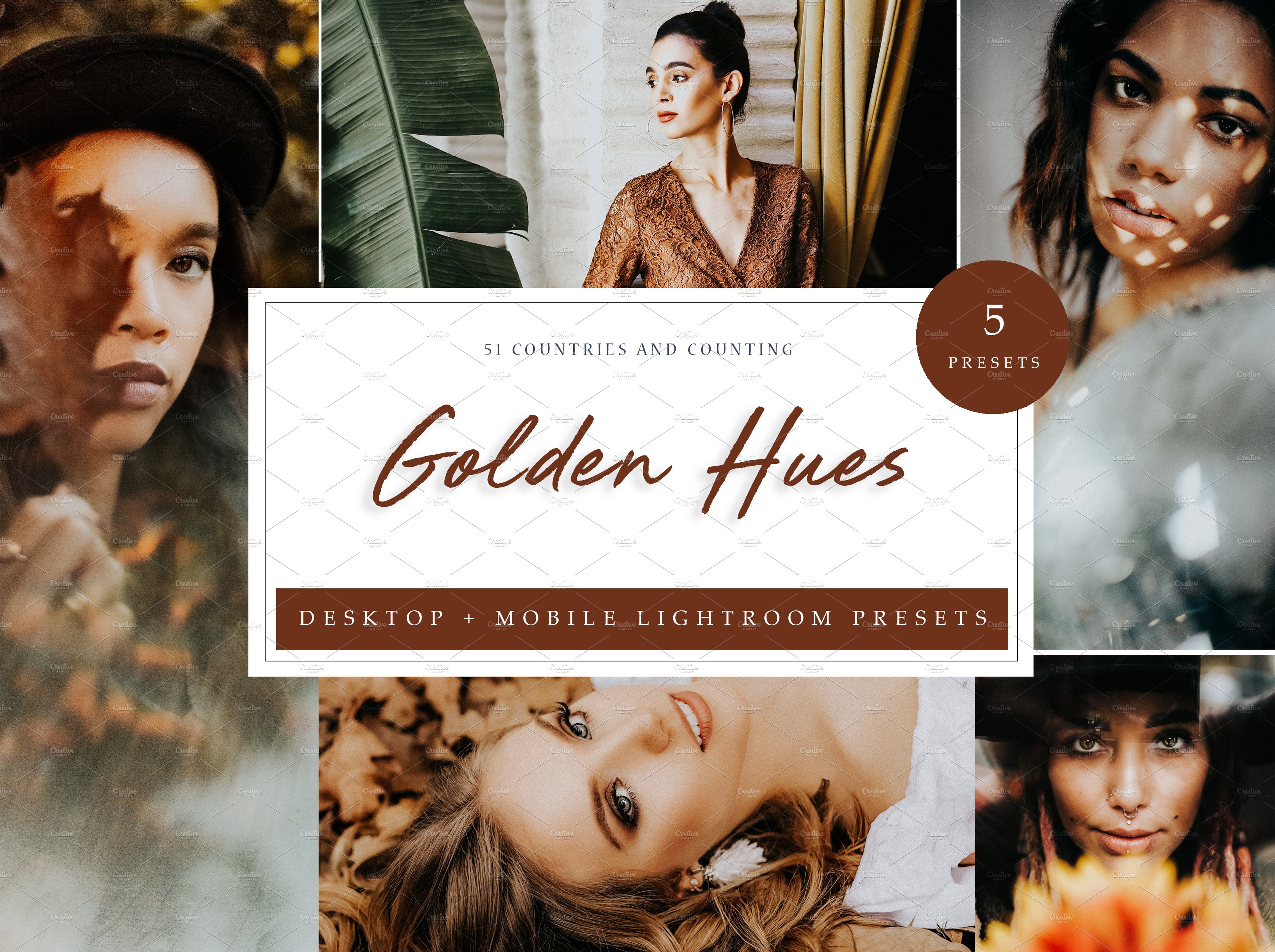 5 x Lightroom Presets, Golden Huescover image.