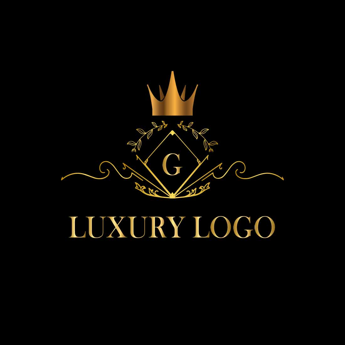 Attractive Luxury Golden Logo Design preview image.