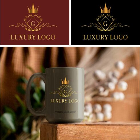 Attractive Luxury Golden Logo Design cover image.