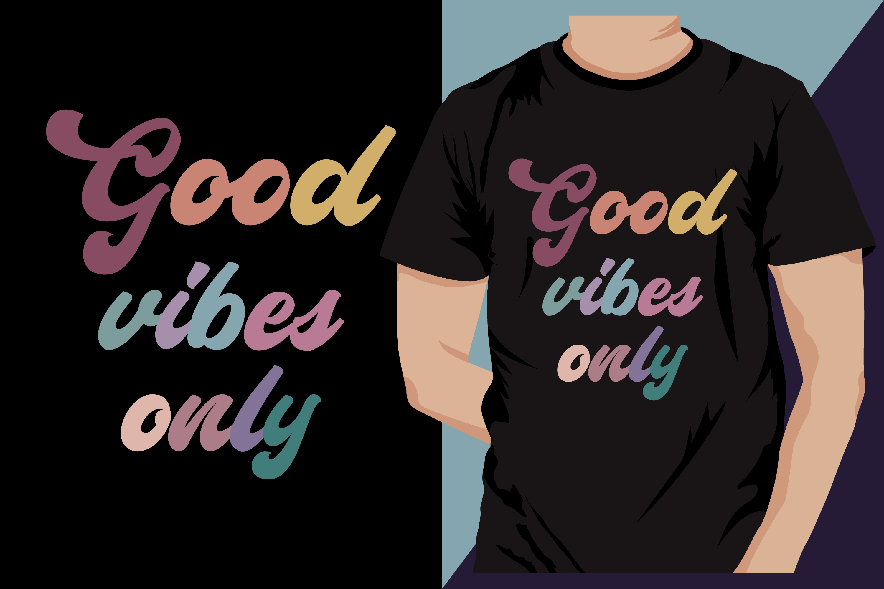 good vibes only typography tshirt design 223