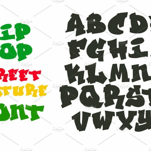 Hip Hop Graffiti font alphabet cover image.