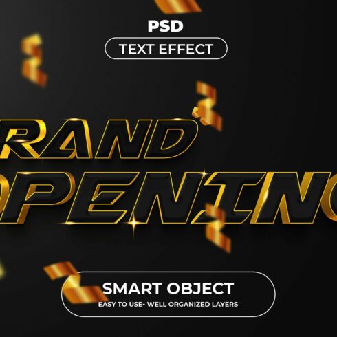 Grand Opening 3D Editable psd Textcover image.