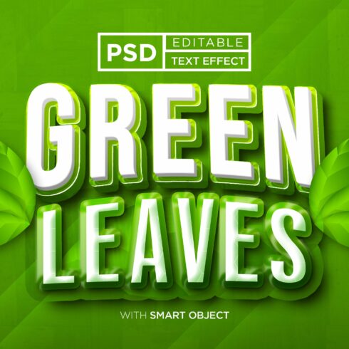 green leaves 3d text effectcover image.