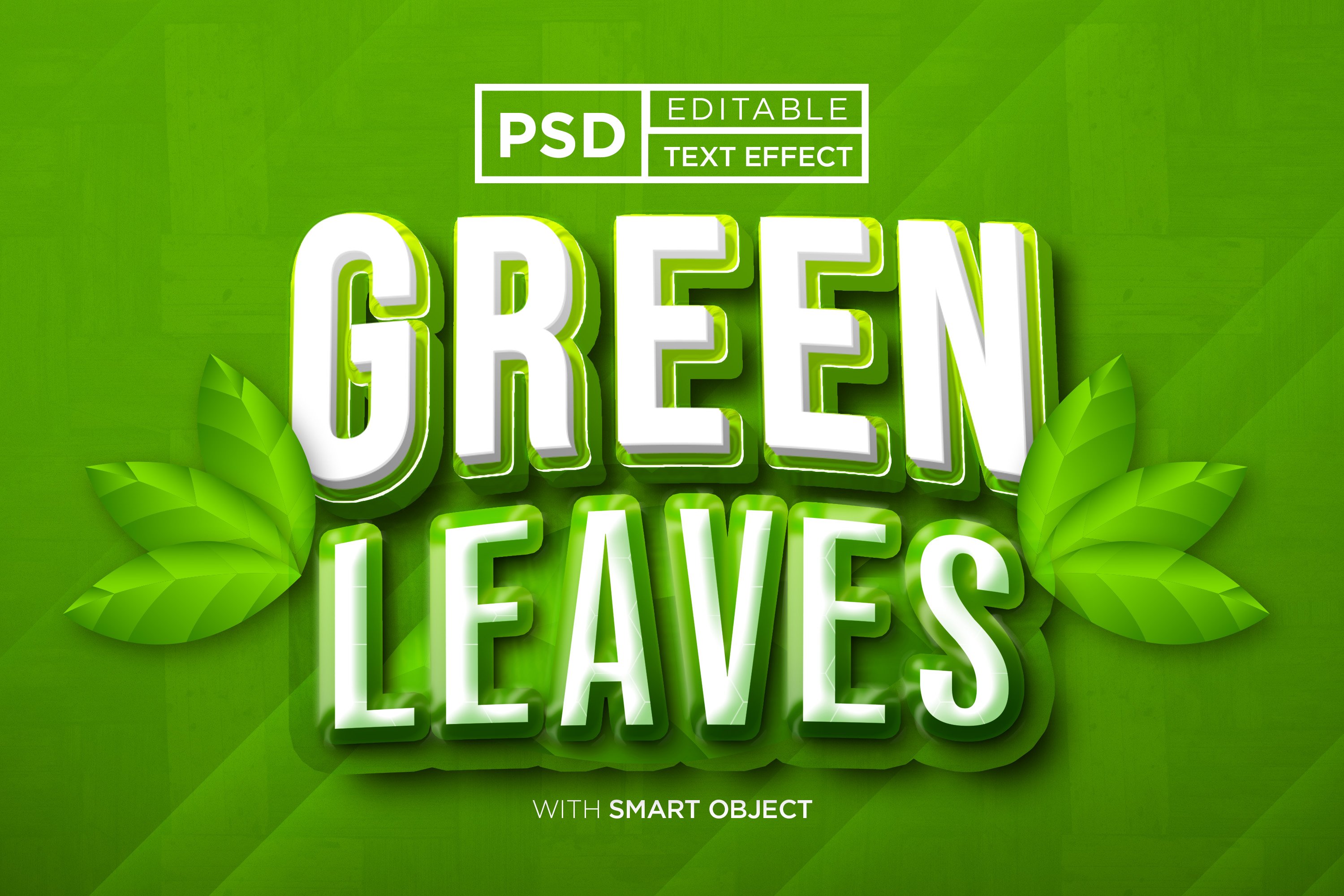 green leaves 3d text effectcover image.