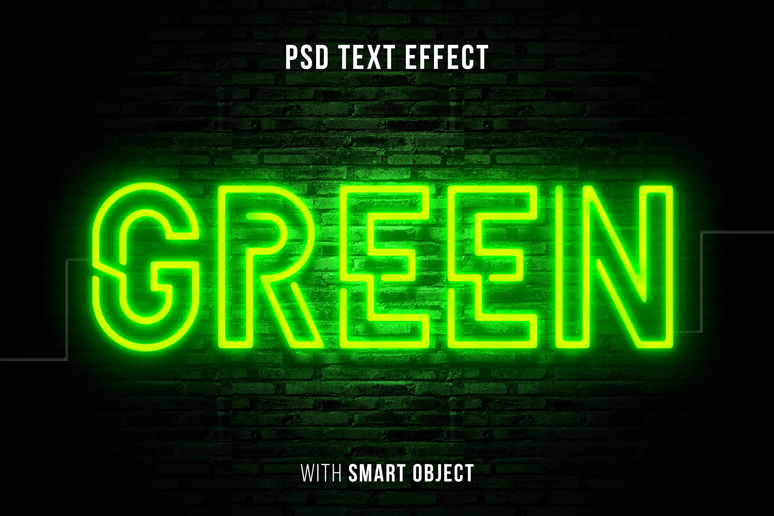 green light editable text effect 781