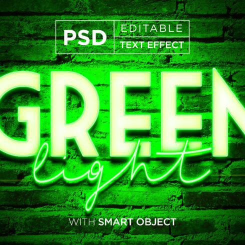 green light editable text effectcover image.