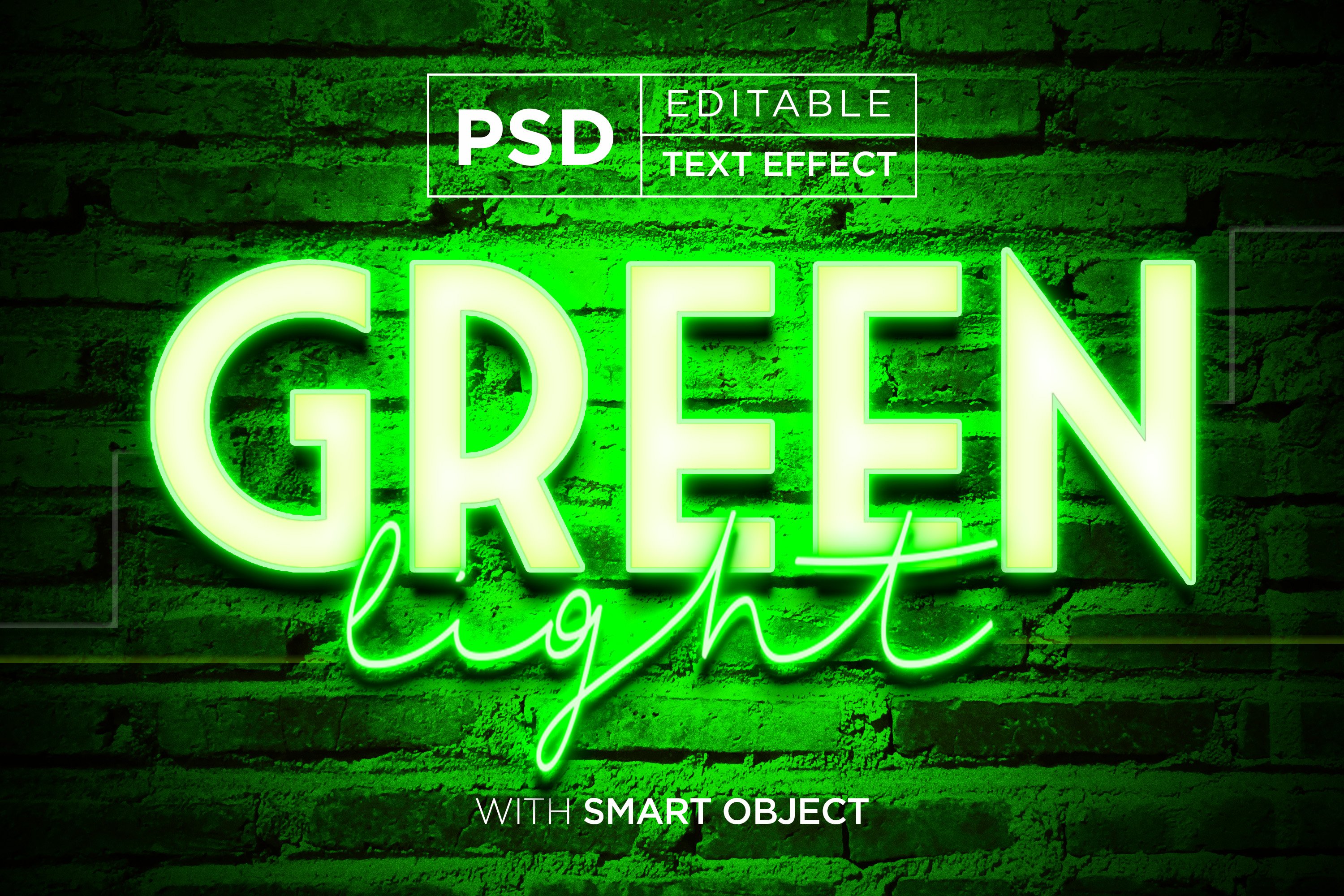 green light editable text effectcover image.