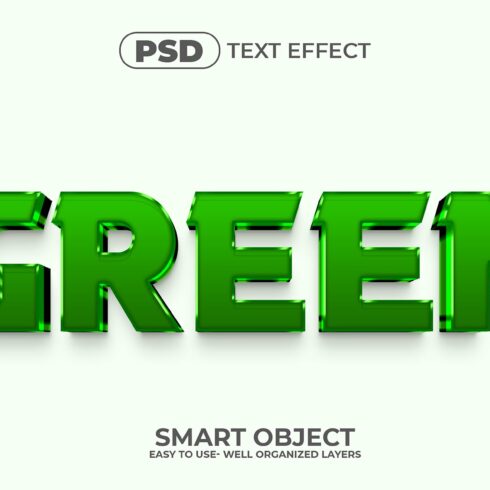 Green 3D Editable psd Text Effectcover image.