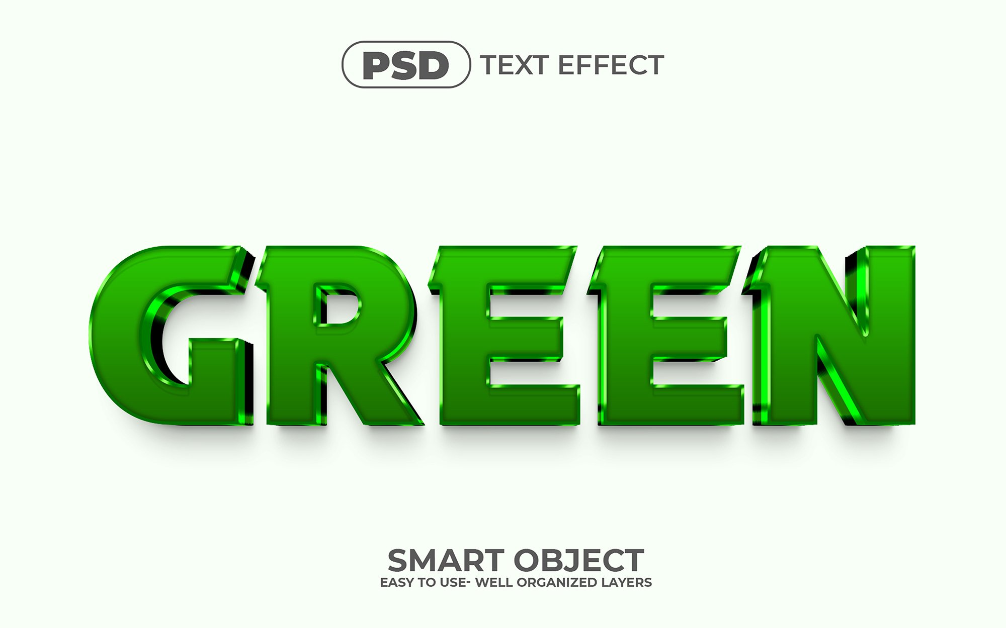 Green 3D Editable psd Text Effectcover image.