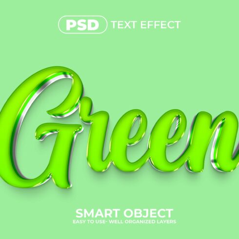 Green 3D Editable psd Text Effectcover image.