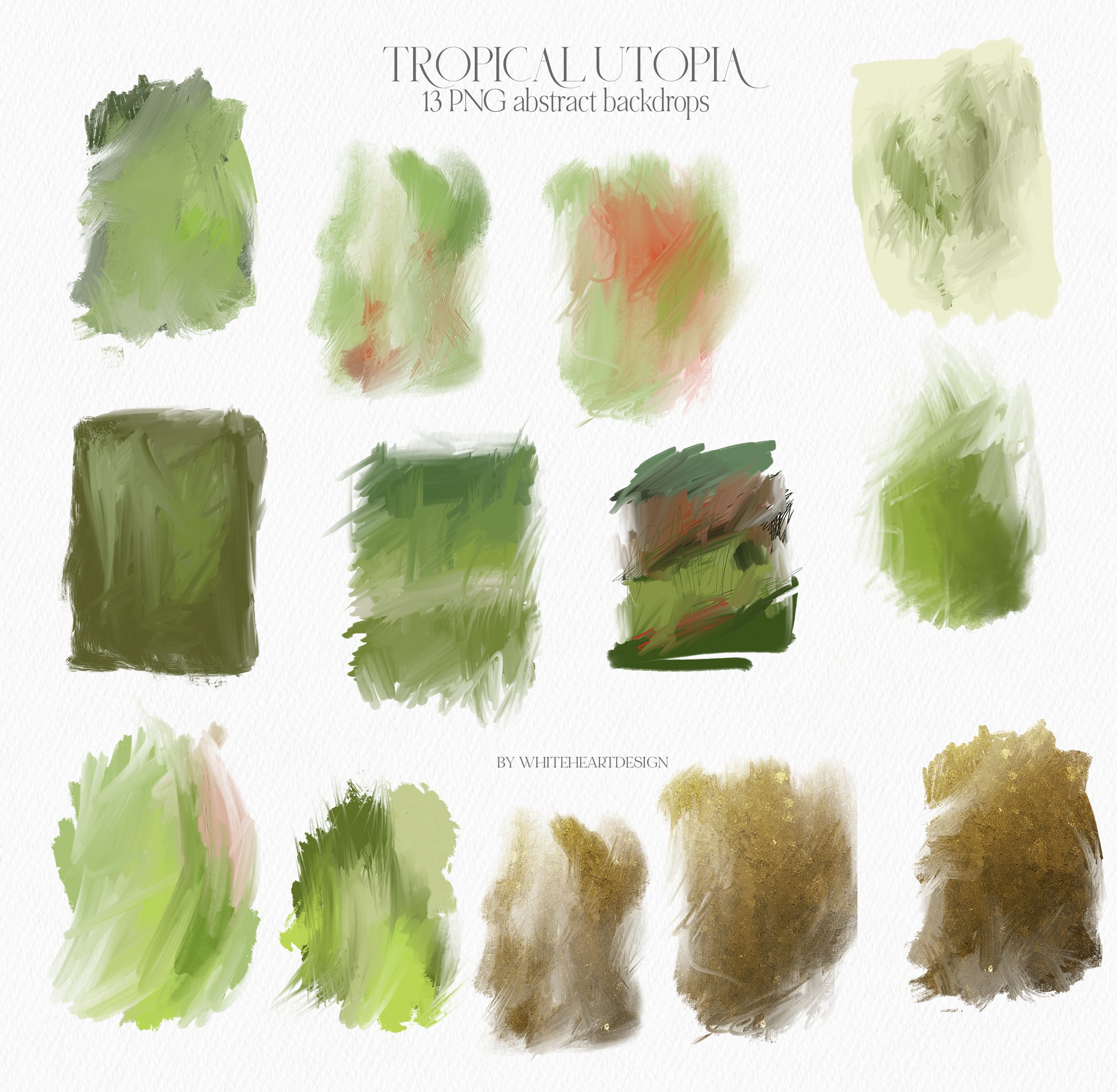 Bunch of green and brown brush strokes.