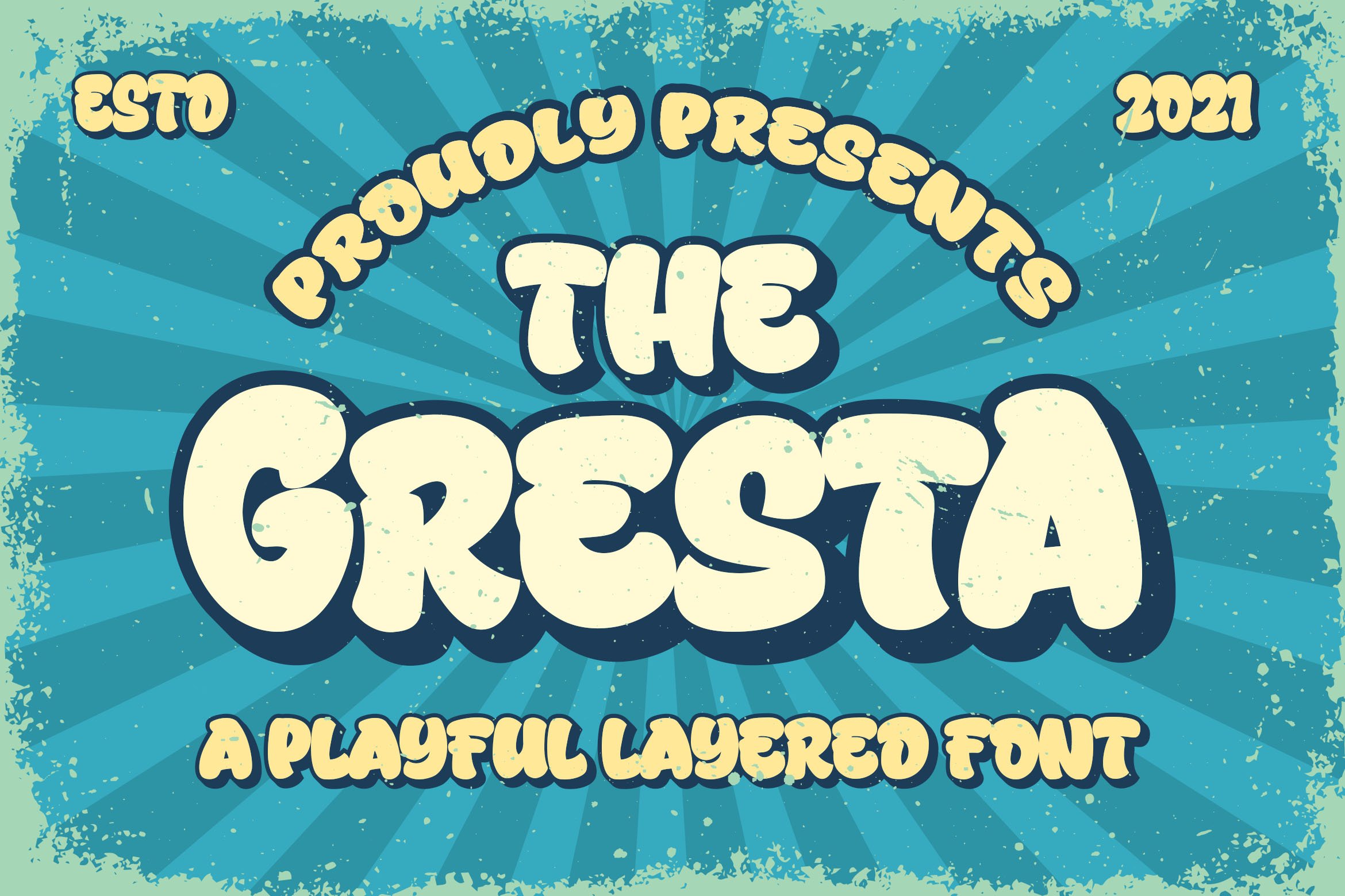 Gresta a Playful Layered Font cover image.