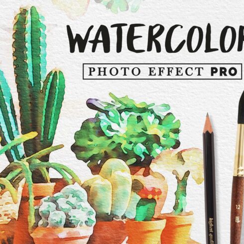 Watercolor Photo Effect Procover image.