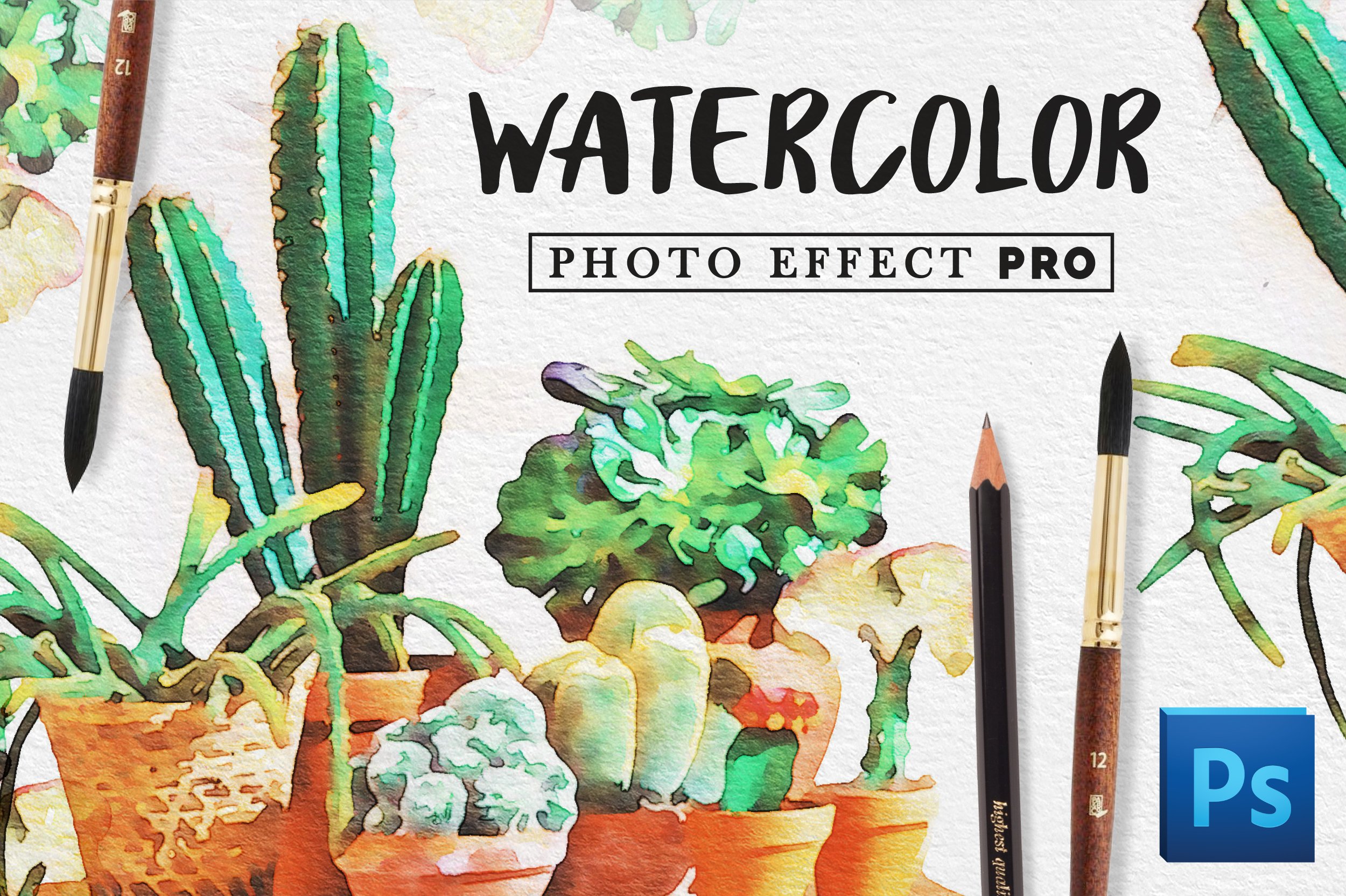 Watercolor Photo Effect Procover image.