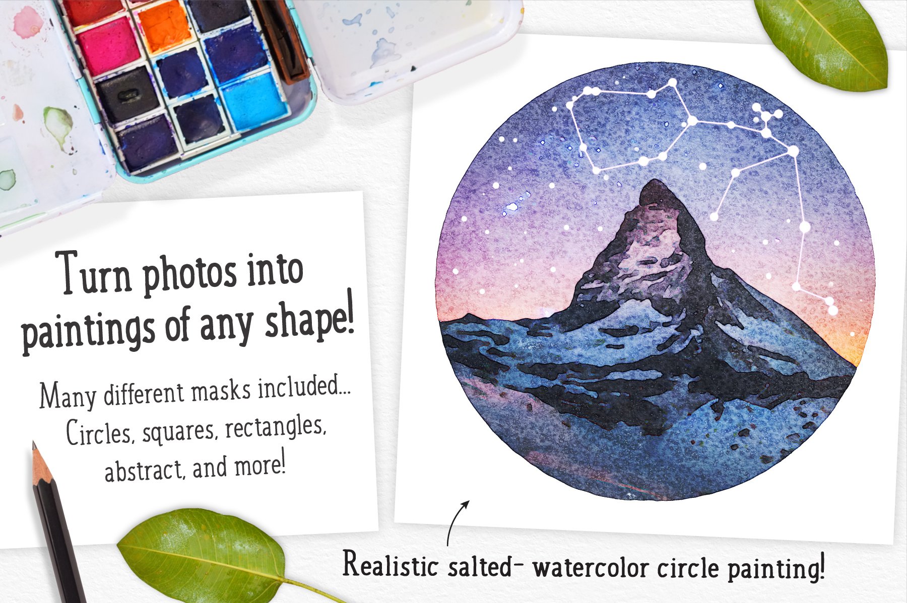grids for salted watercolor circle mountain 307