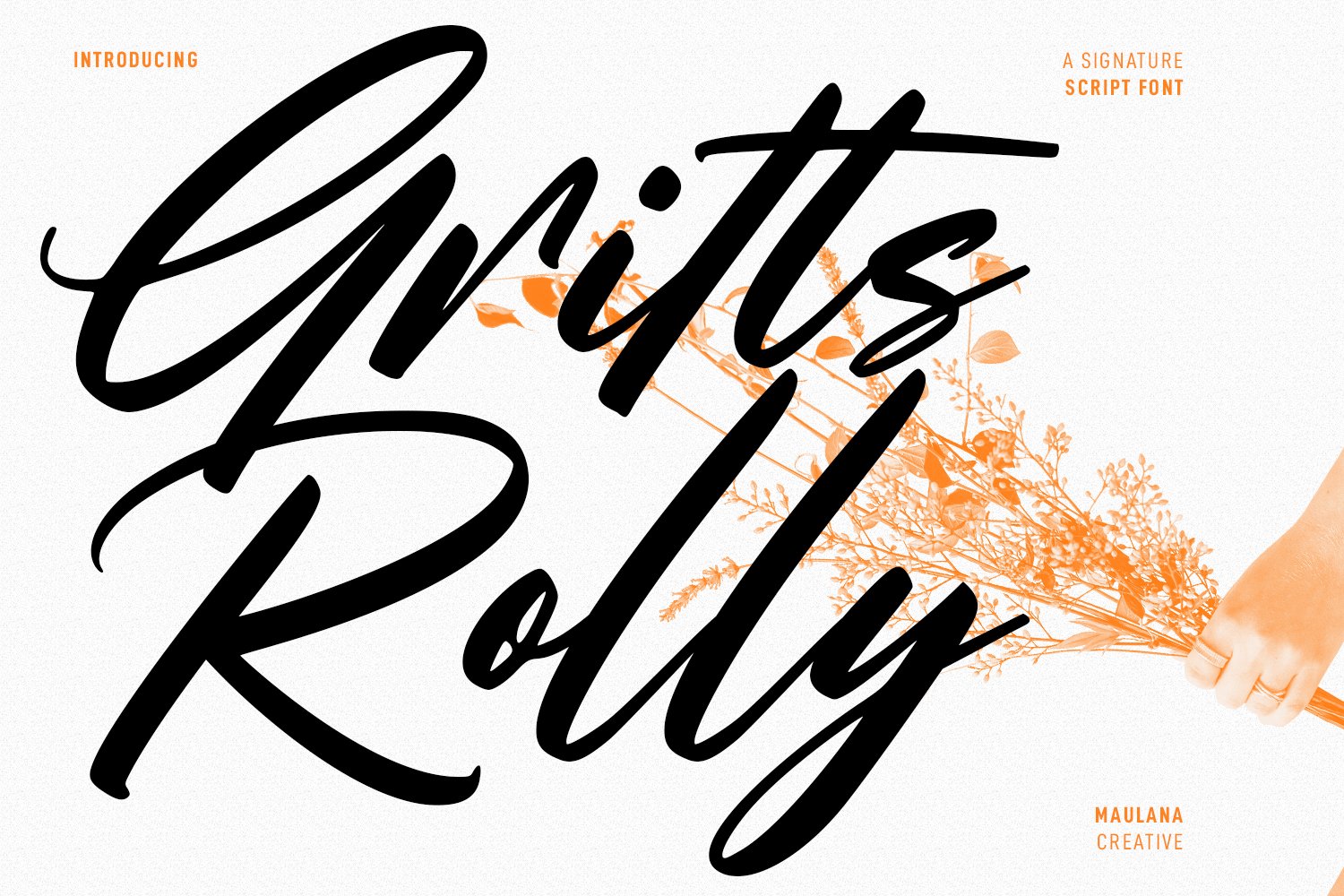 Gritts Rolly Script Font cover image.