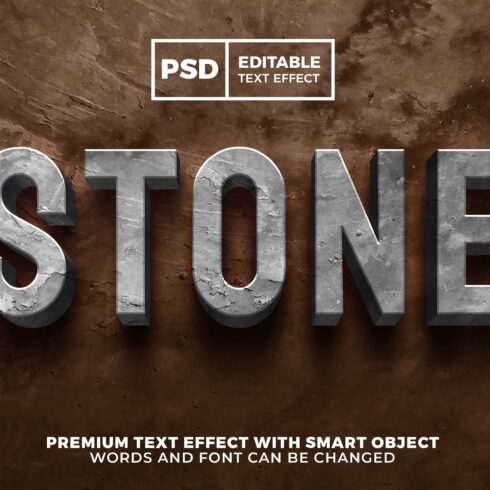 grunge stone 3d text effectcover image.