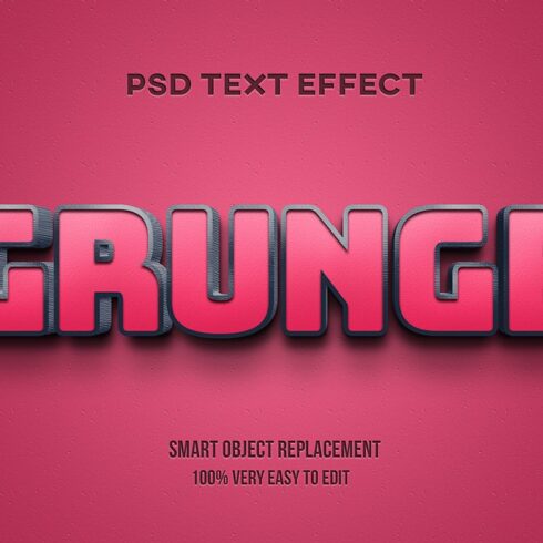 Grunge 3D Editabel Text Effect Psdcover image.