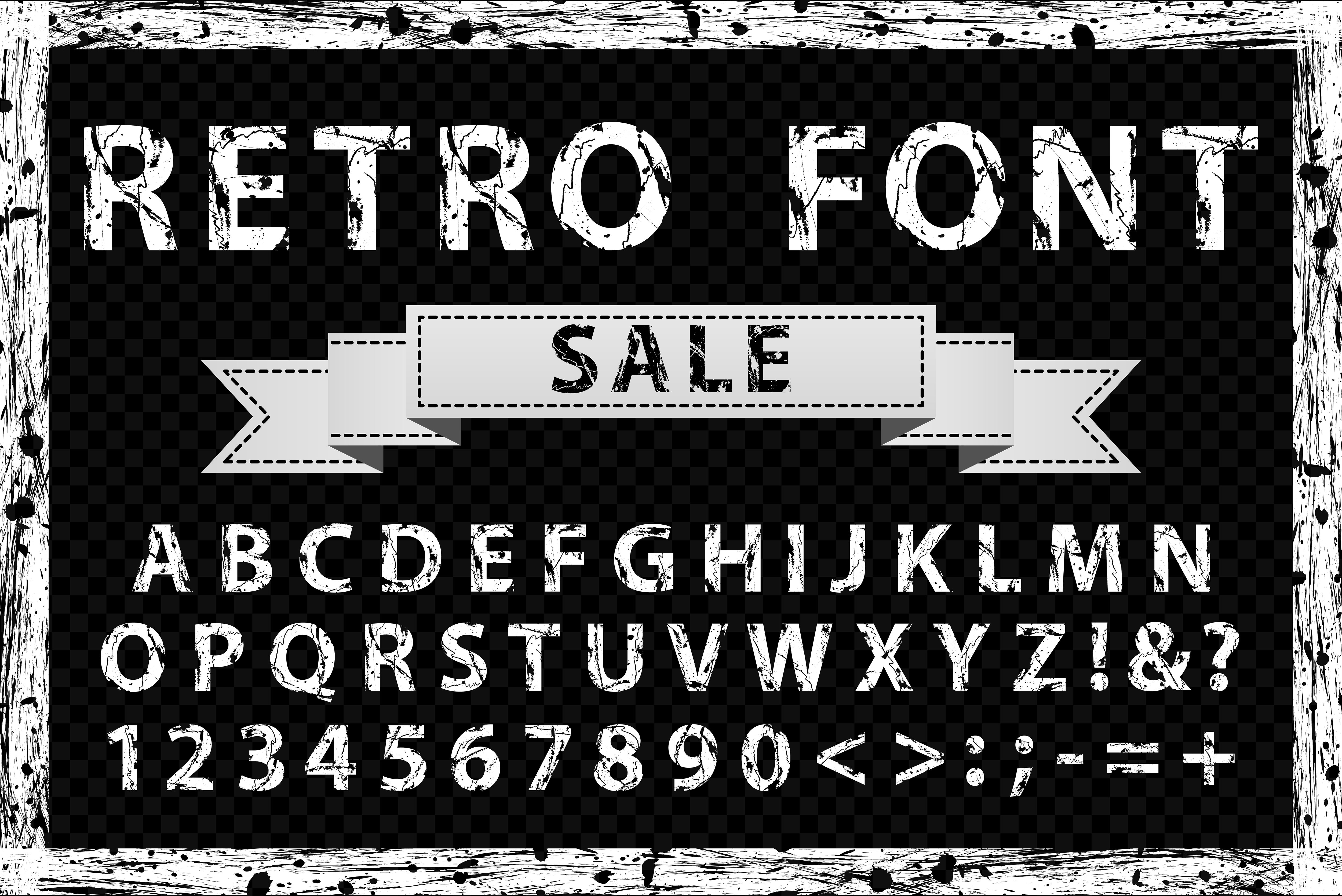 Grunge ink vector font cover image.