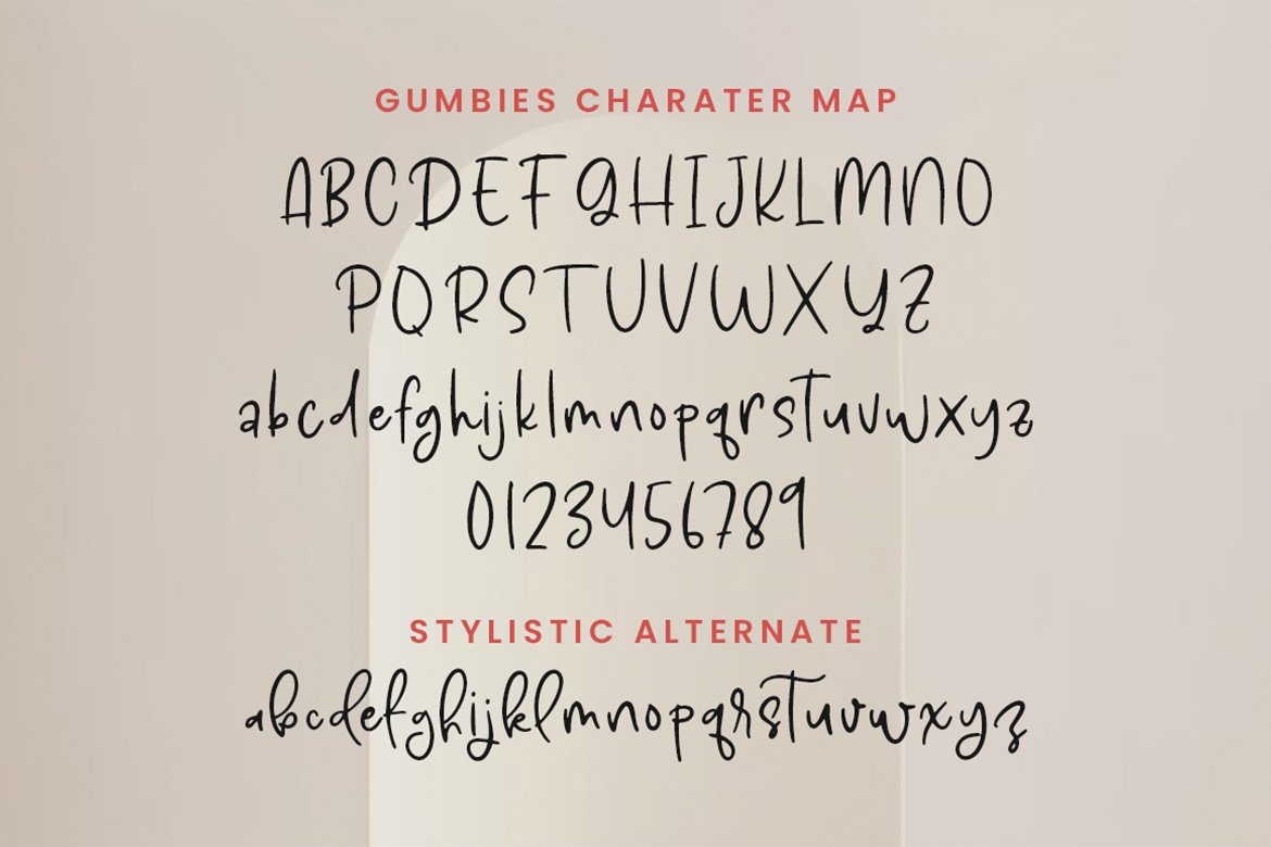 Gumbies Script Font preview image.