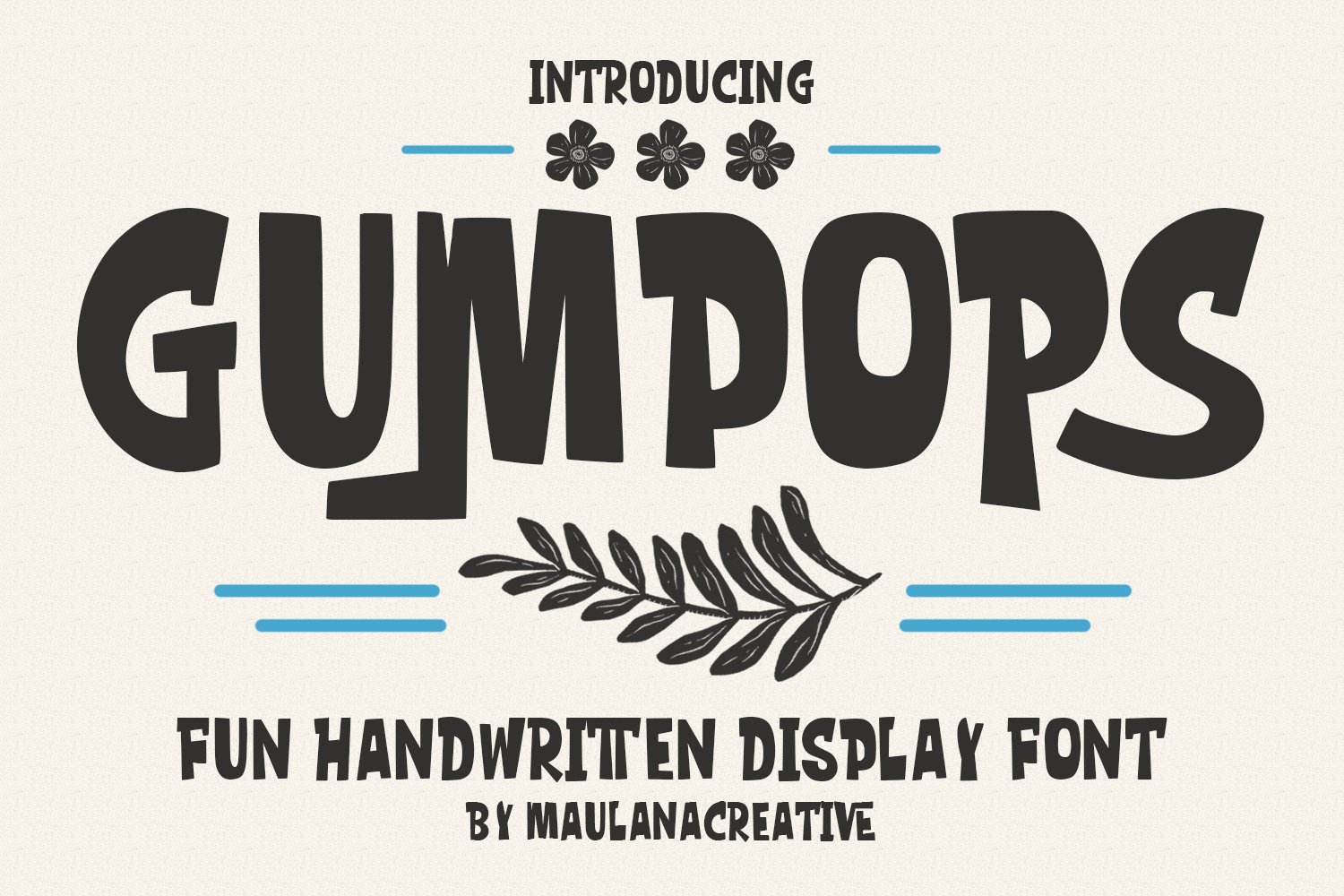 Gumpops Handwritten Display Font cover image.