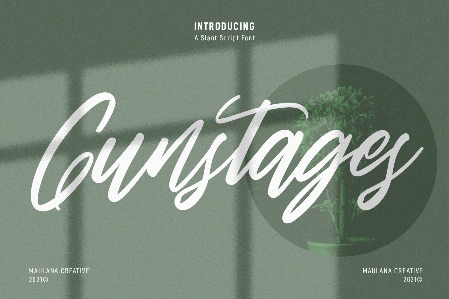 Gunstages Slanted Script Font cover image.