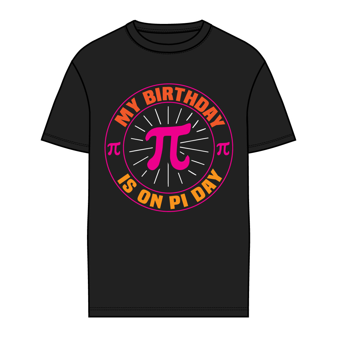 4 happy pi day t-shirt design cover image.
