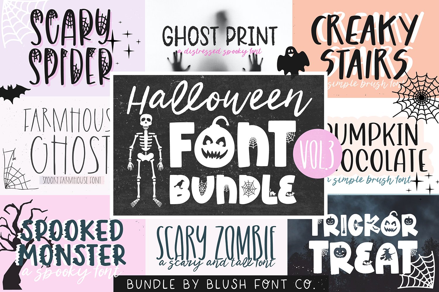 HALLOWEEN FONT BUNDLE VOL. 3 cover image.