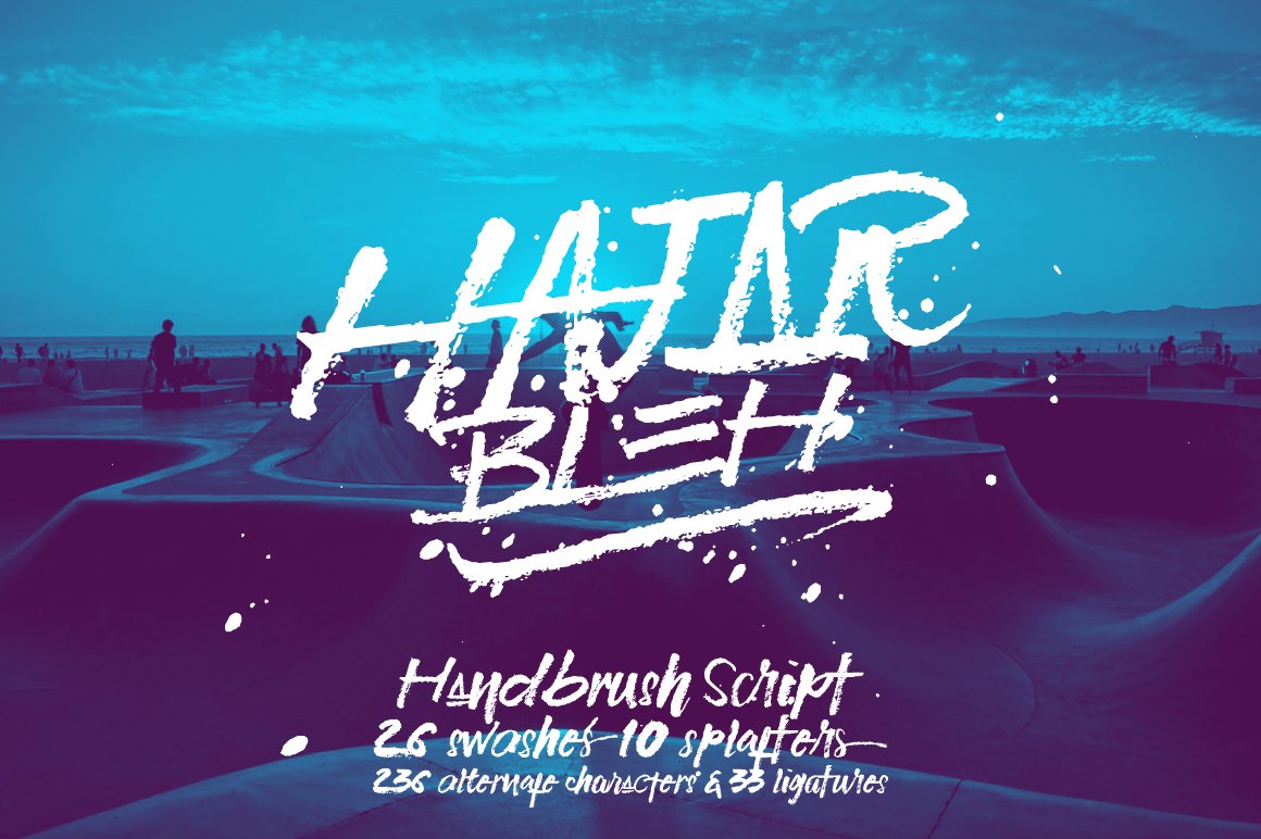 HajarBleh Brush Font cover image.