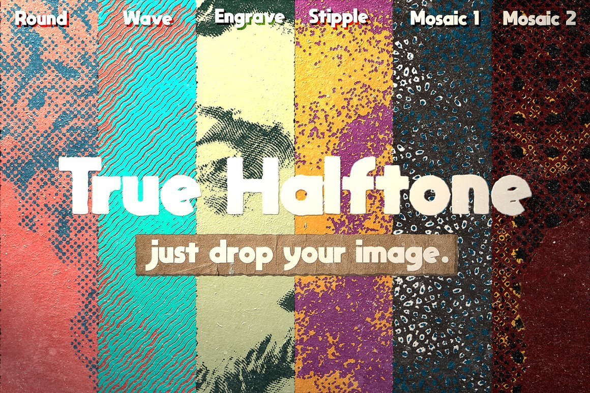 True Halftone PSD Templatecover image.