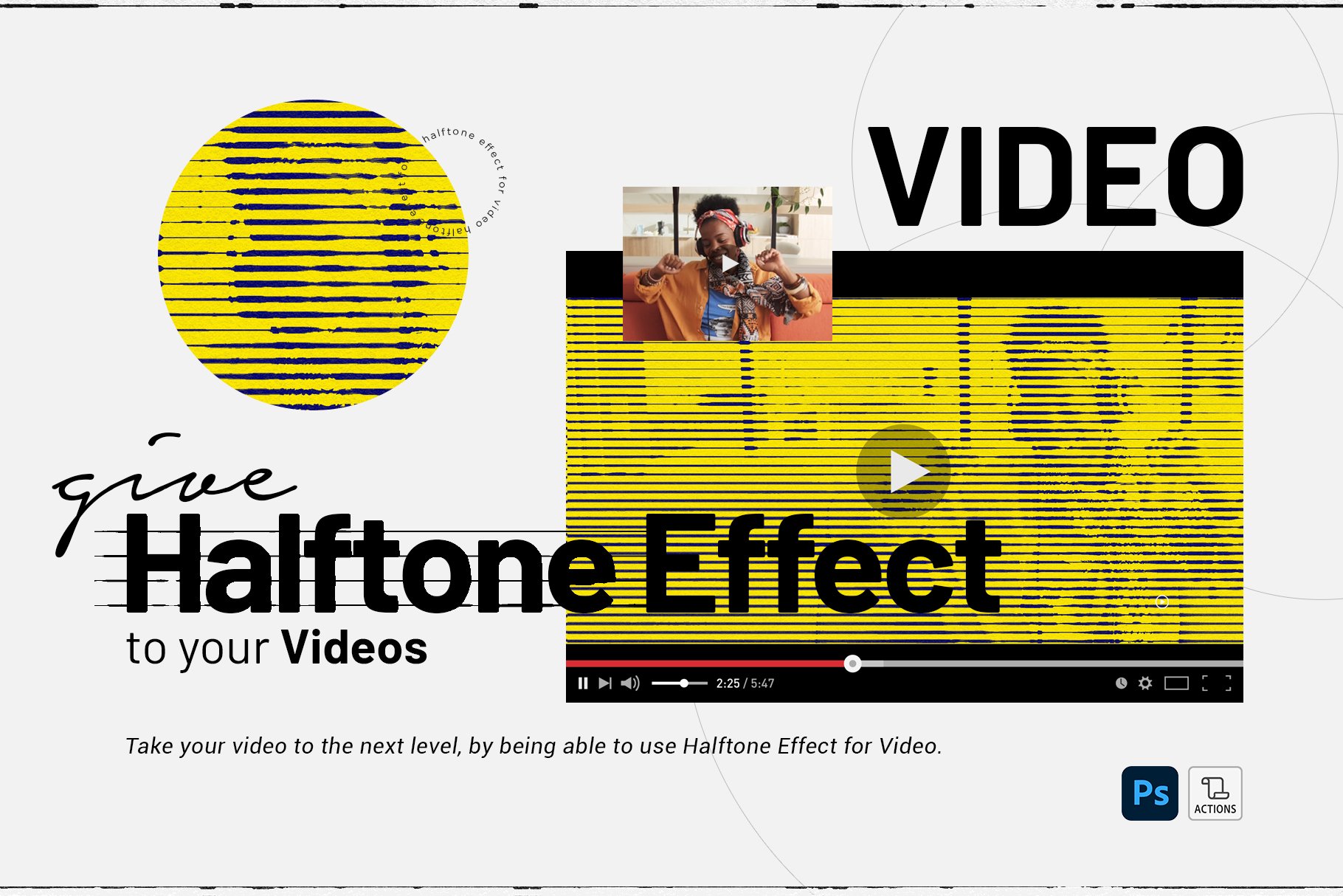 Halftone Effect for videocover image.