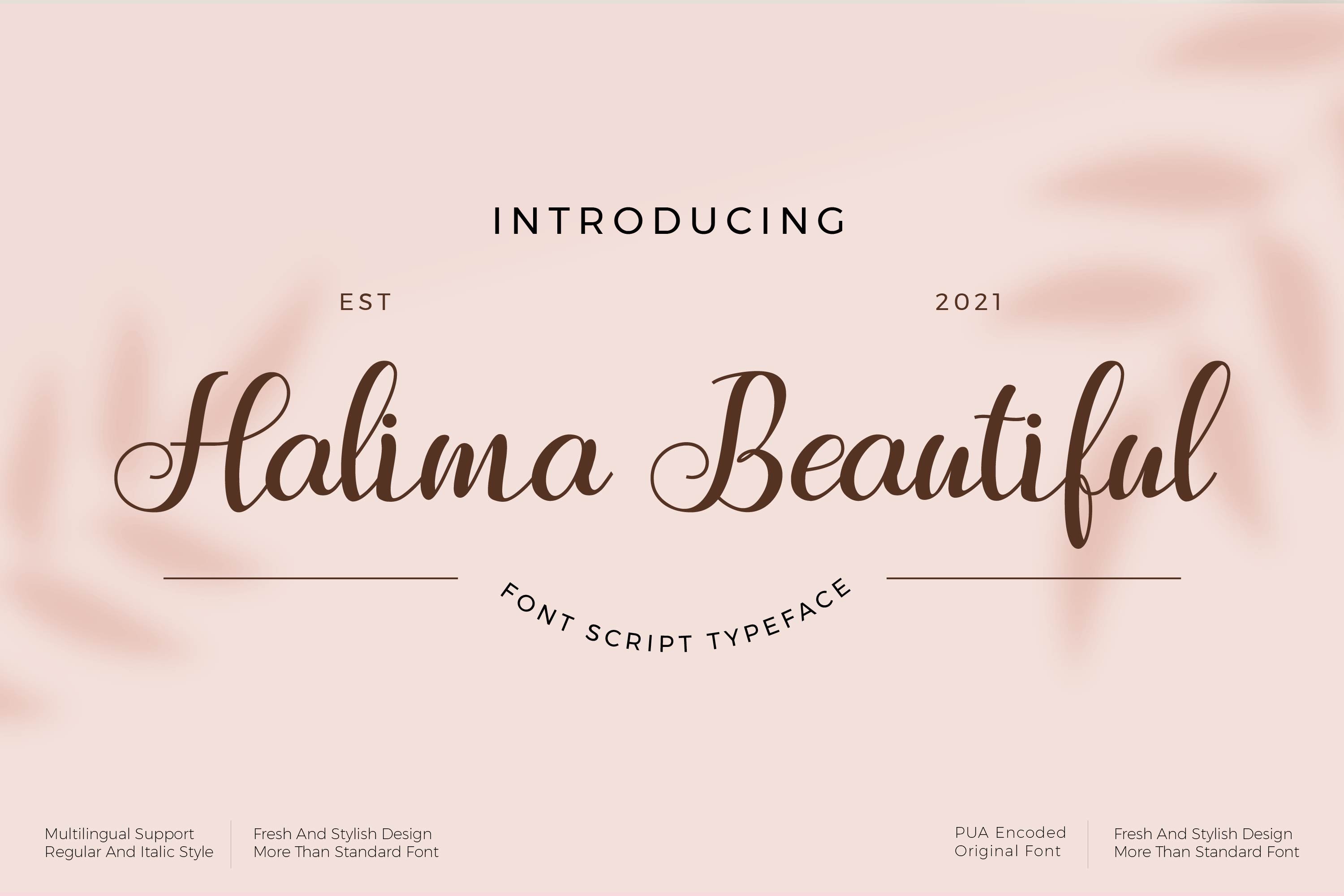 Halima Beautiful Font script cover image.