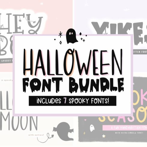 Halloween Font Bundle cover image.