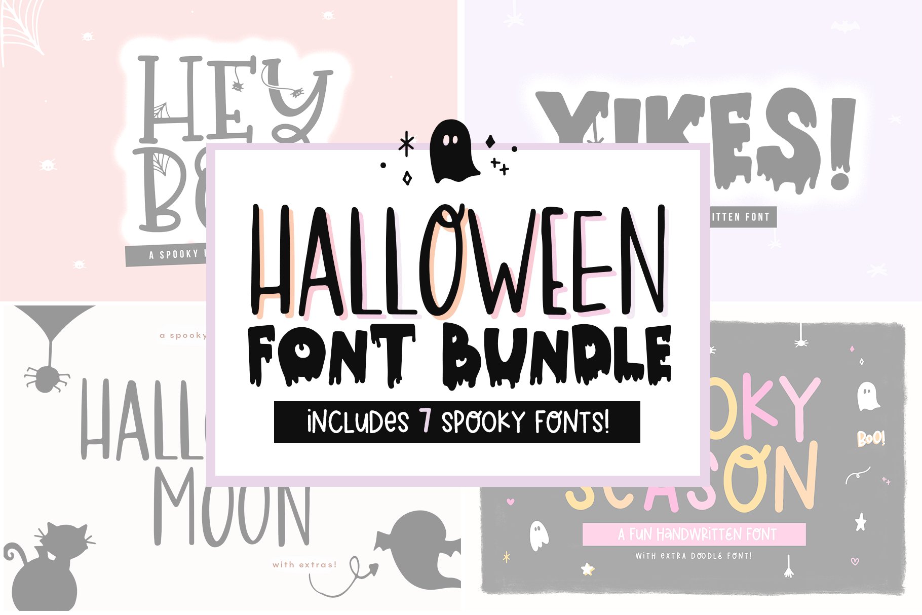 Halloween Font Bundle cover image.