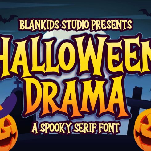 Halloween Drama a Spooky Serif Font cover image.