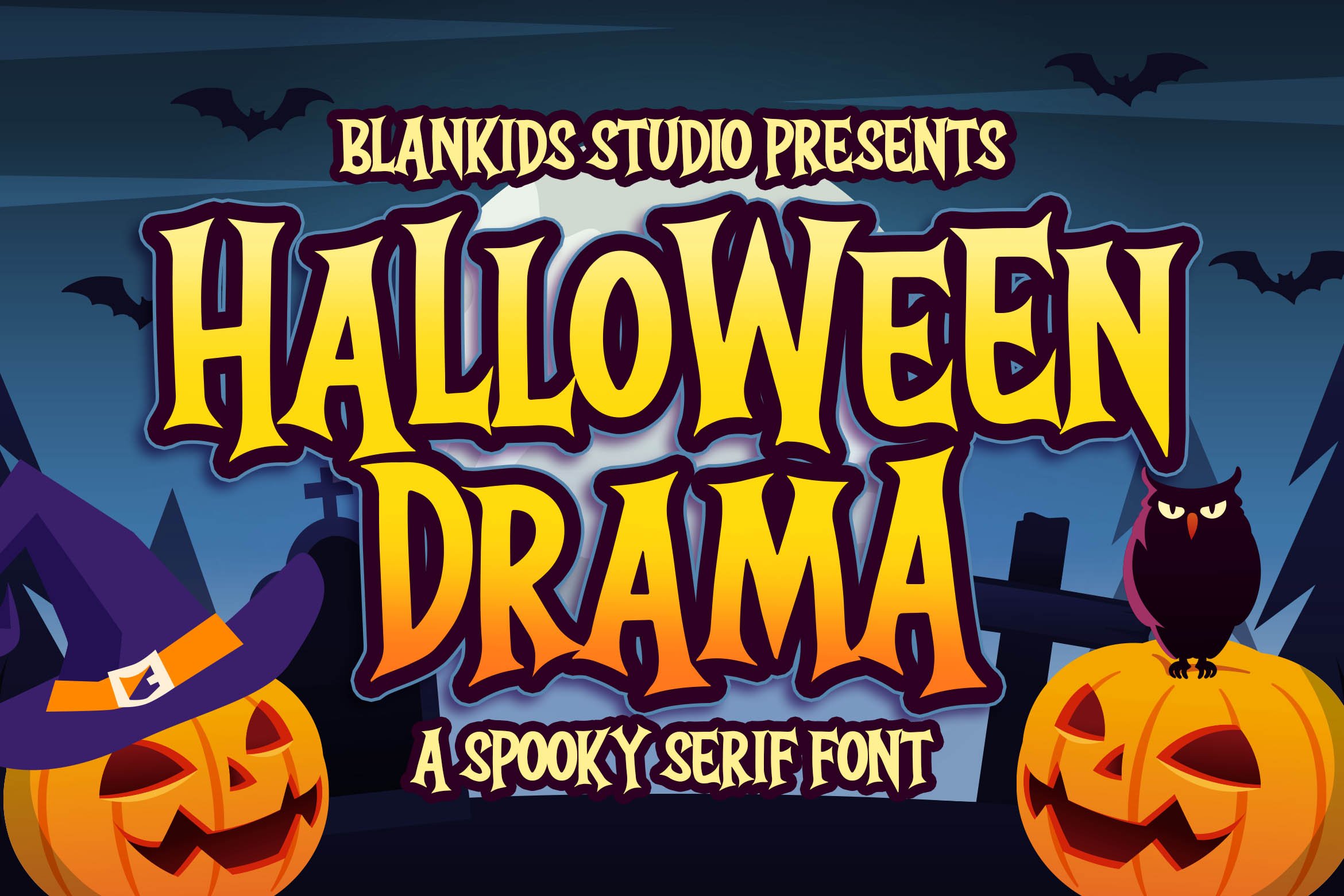 Halloween Drama a Spooky Serif Font cover image.