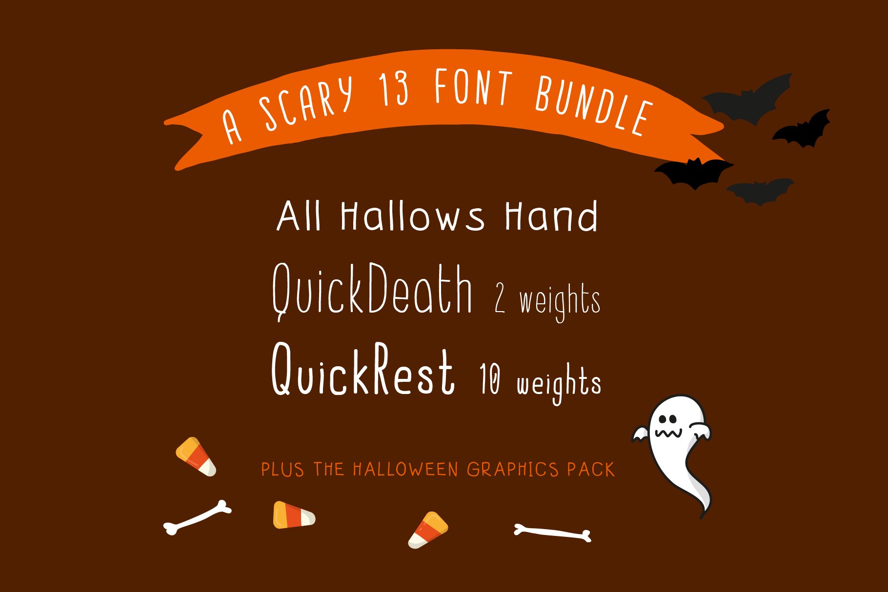 Halloween Font Bundle+FREE Graphics preview image.