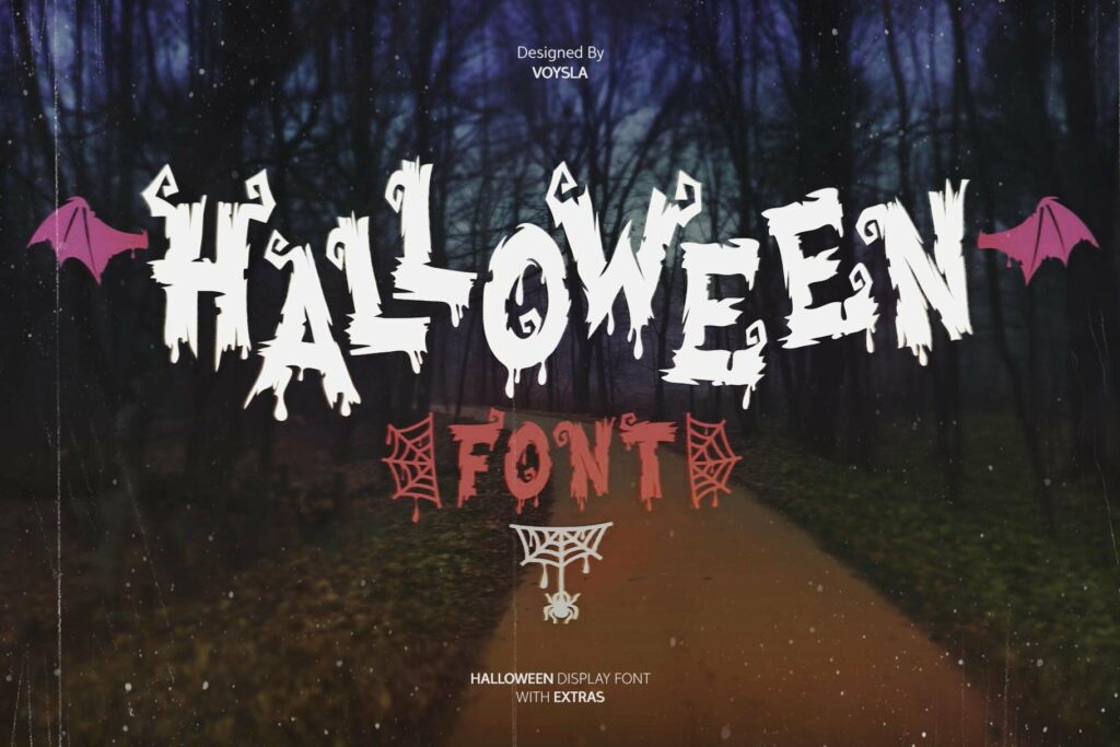 Halloween Display Font with Extras MasterBundles