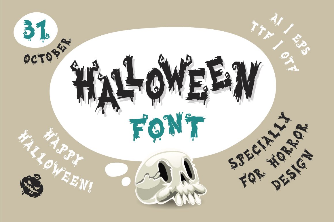 Halloween Font with Symbols cover image.