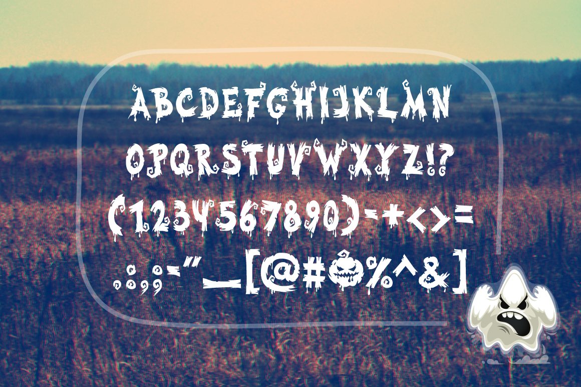 Halloween Font with Symbols preview image.