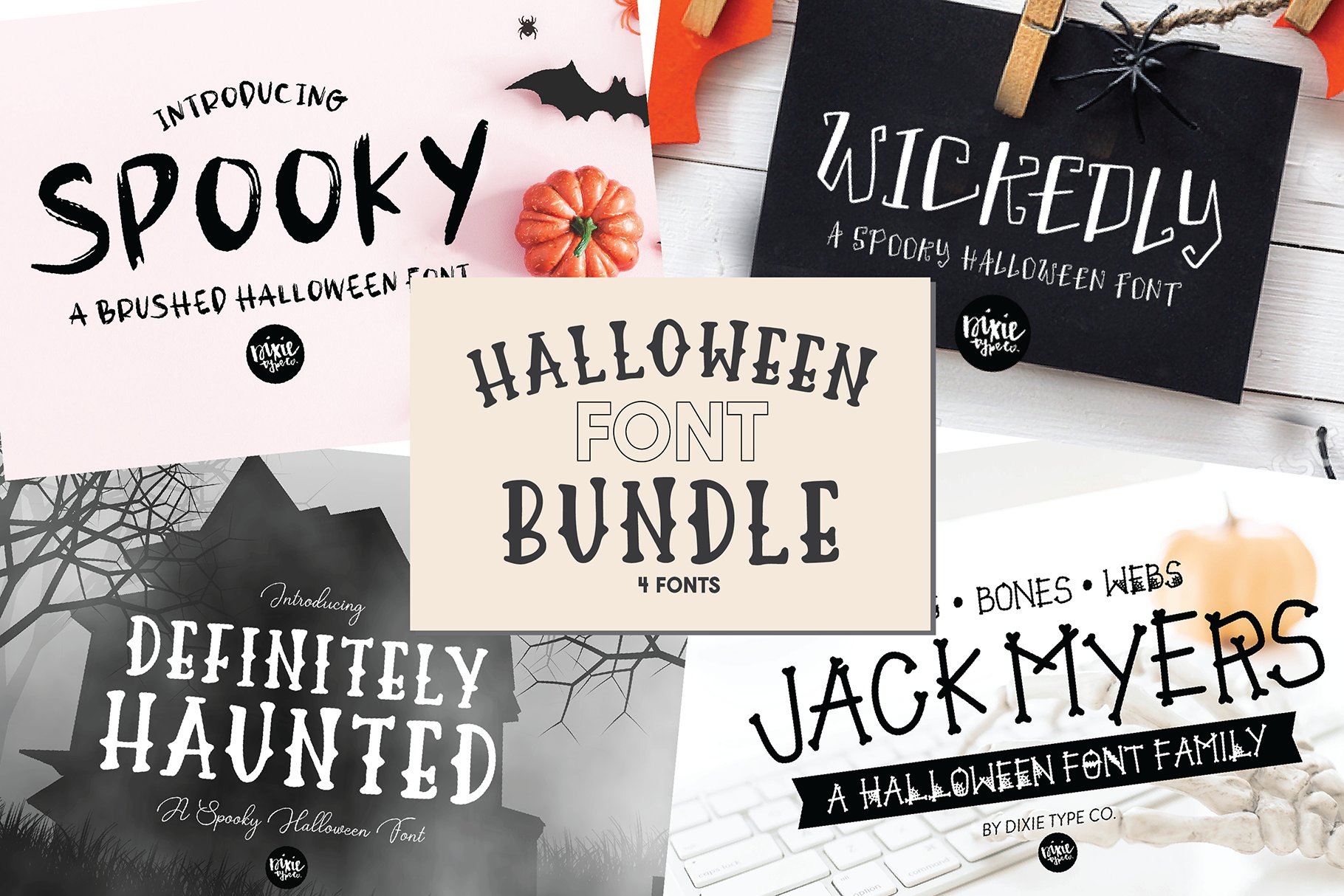 Halloween Font Bundle - .OTF Fonts cover image.