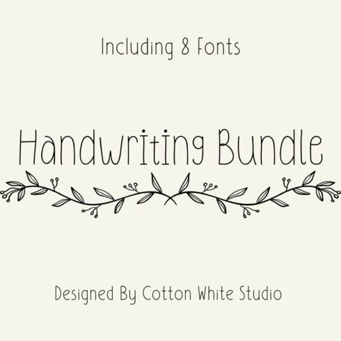 Handwriting Bundle 8 Beautiful Fonts cover image.