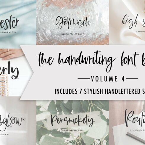 The Handwriting Font Bundle Volume 4 cover image.
