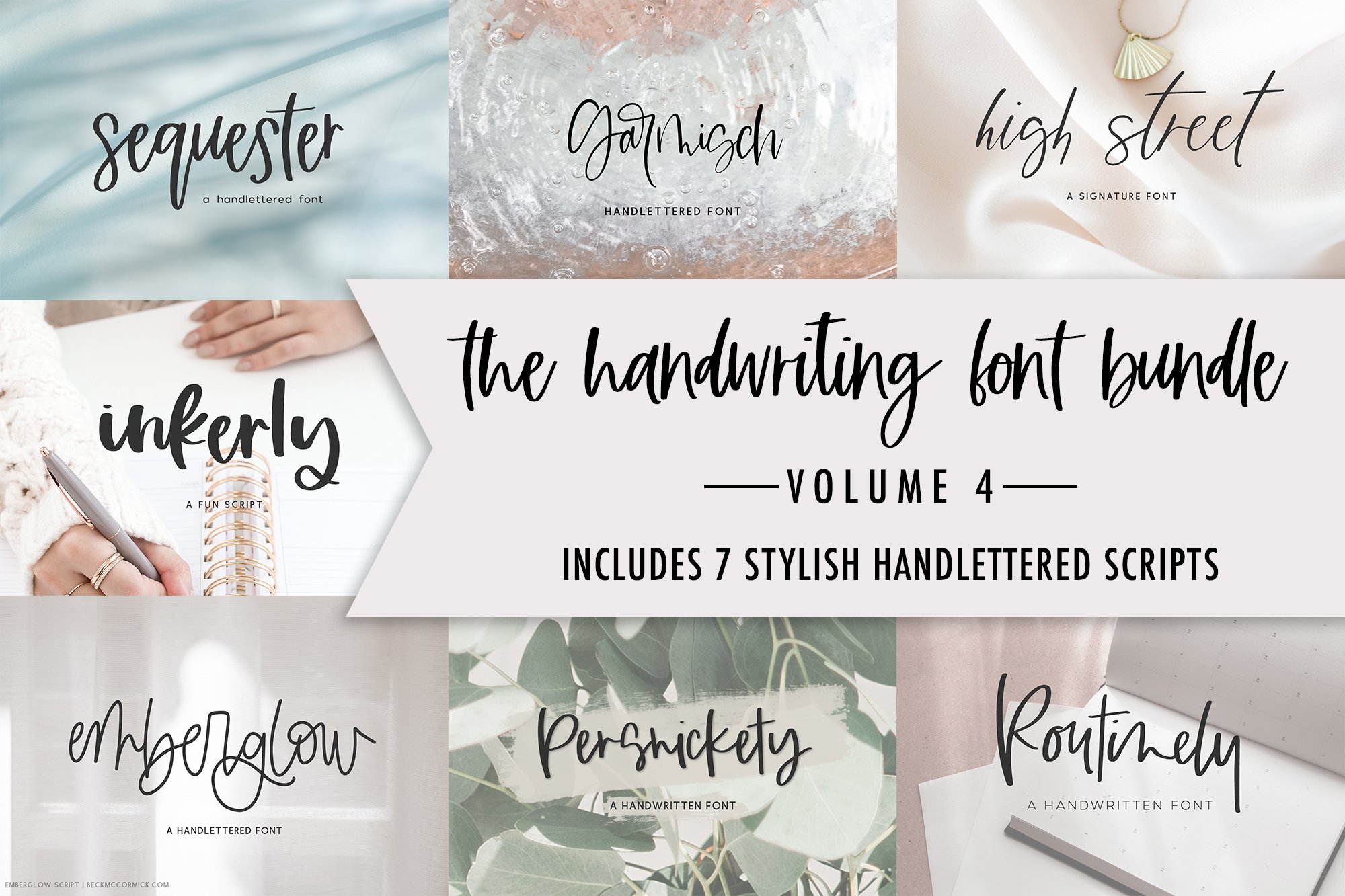 20 FONTS Handwriting Font Bundle Vol. 4, Font Bundle for Cricut