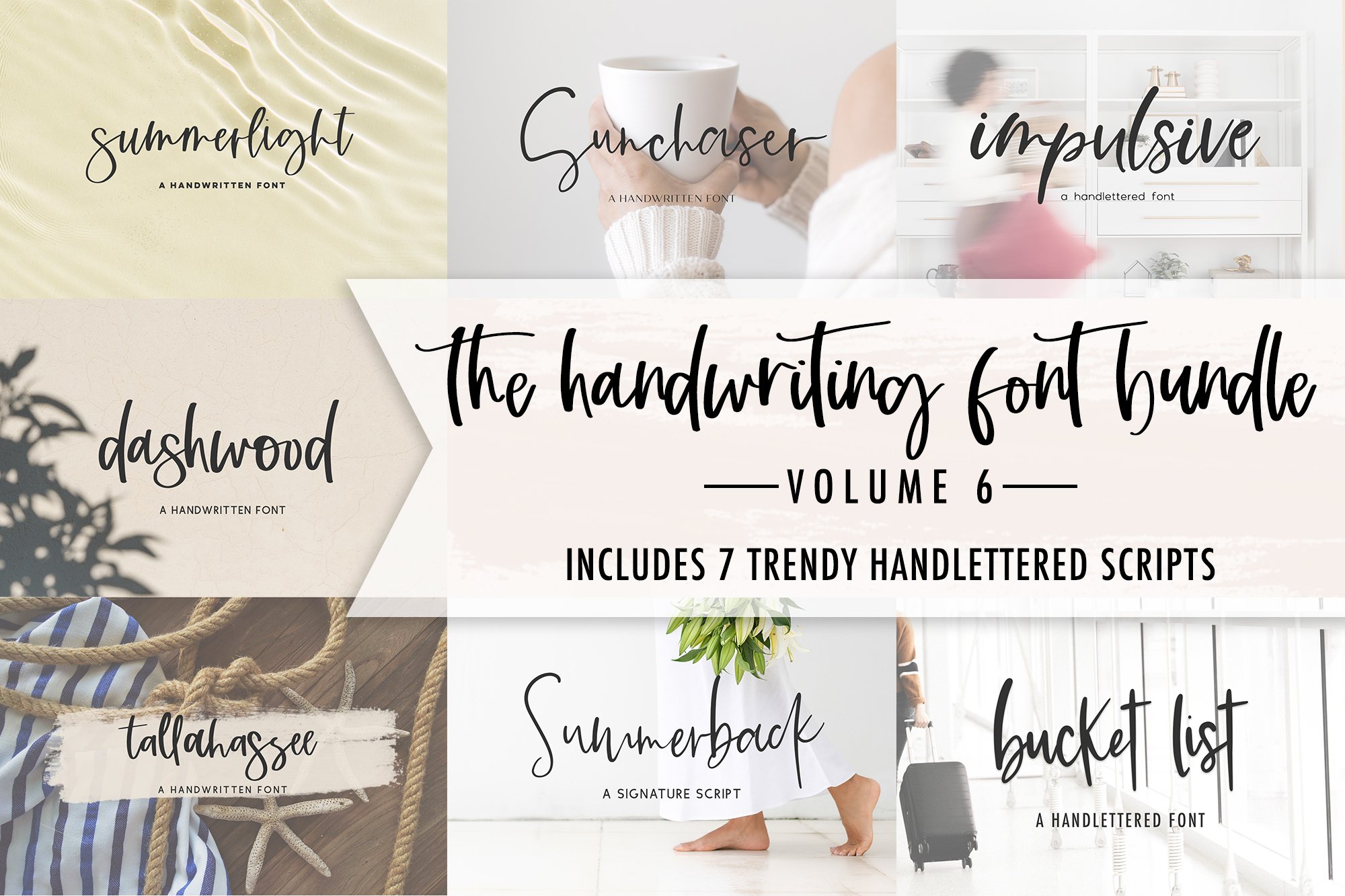 The Handwriting Font Bundle Volume 6 cover image.