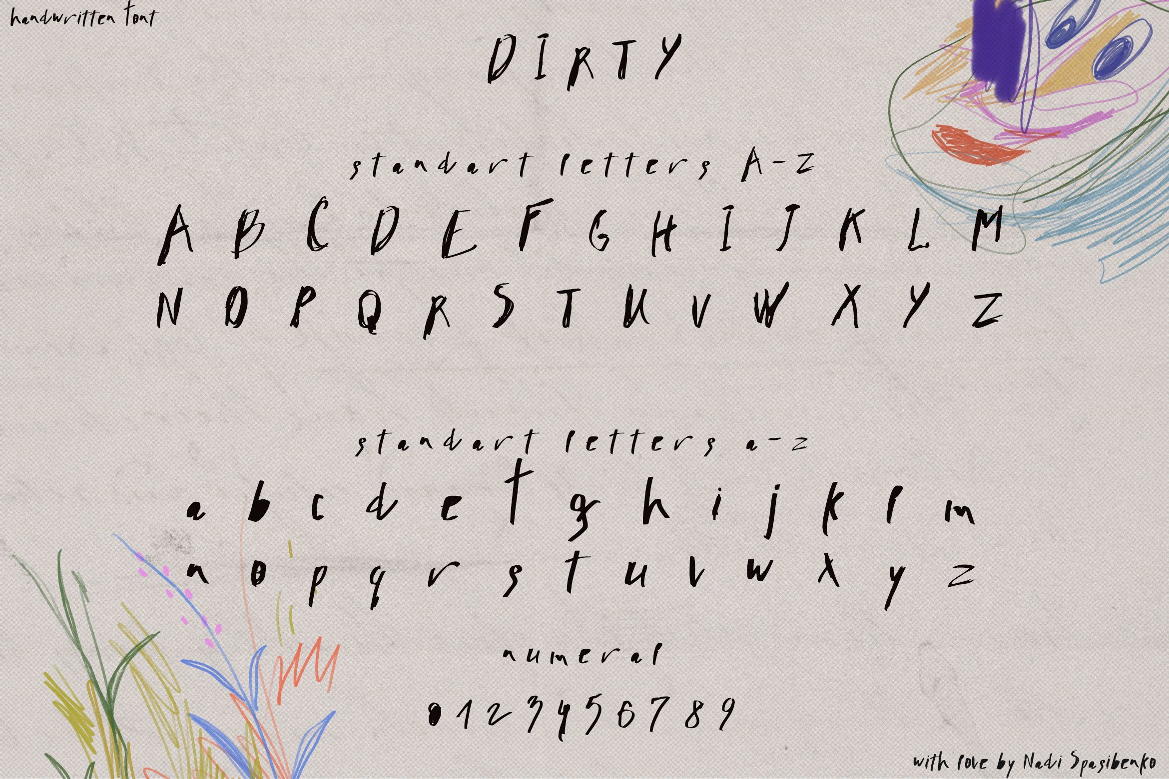 handwritten font dirty 5 191