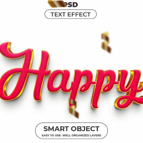 Happy 3d Editable Text Effect Stylecover image.