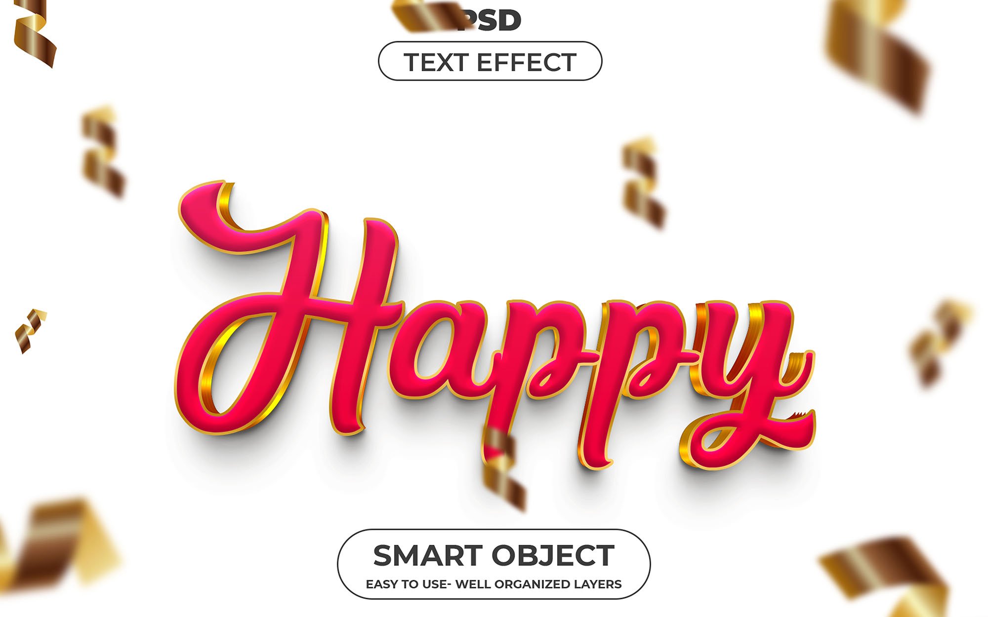 Happy 3d Editable Text Effect Stylecover image.